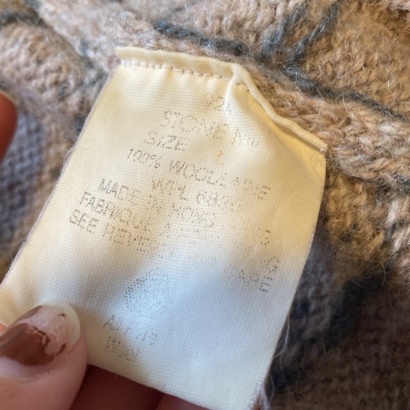 Vintage Woolrich large beige/taupe and sage green cardigan - Picture 3 of 8